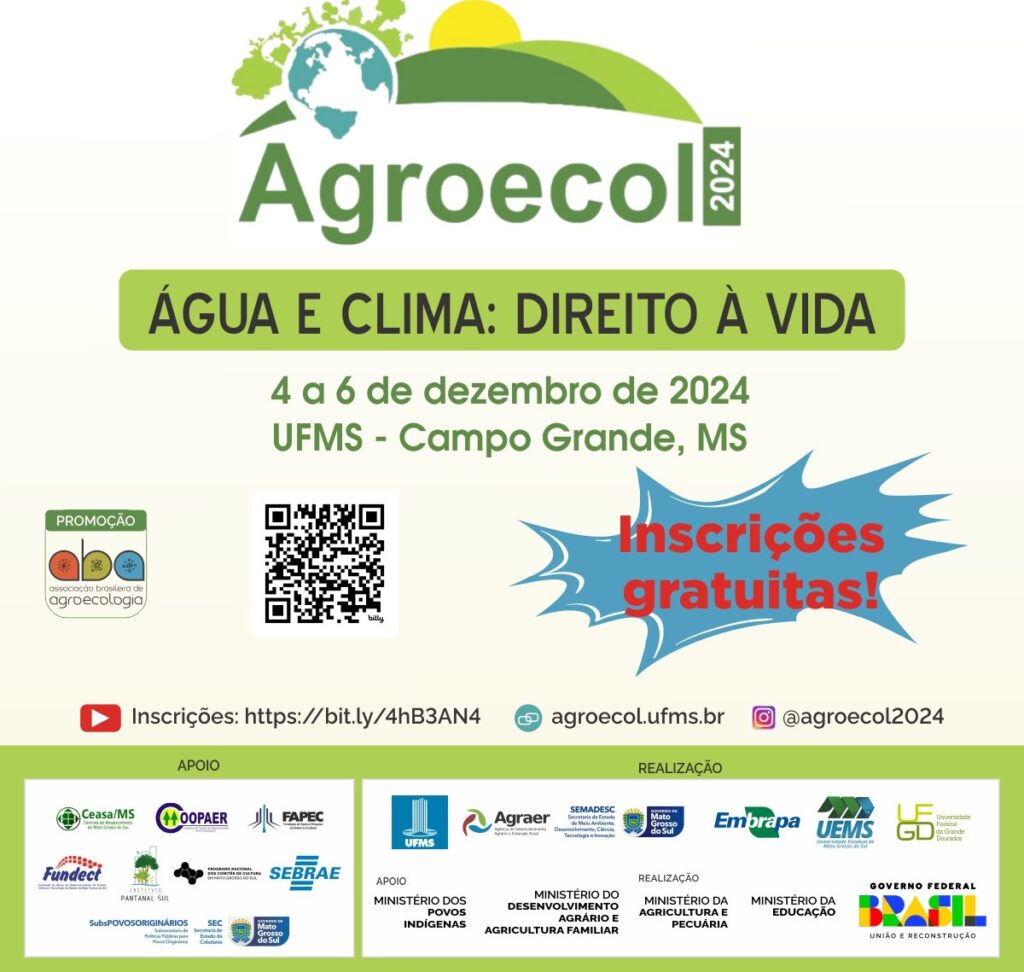 Água e clima serão discutidos em eventos de agroecologia em Mato Grosso do Sul